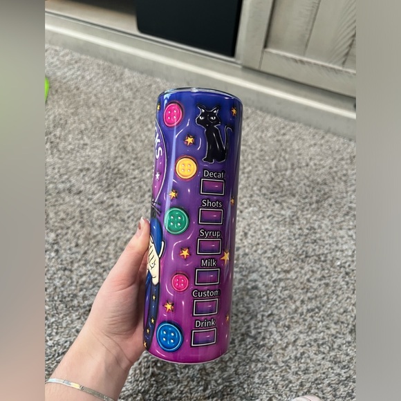 Coraline designed 20oz stainless steel tumbler with lid and metal straw - Picture 3 of 4